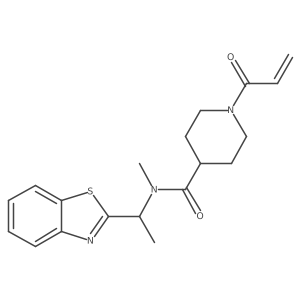 N-[1-(1,3-Benzothiazol-2-yl)ethyl]-N-methyl-1-prop-2-enoylpiperidine-4-carboxamide结构式