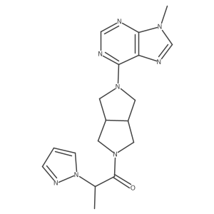1-[5-(9-methyl-9H-purin-6-yl)-octahydropyrrolo[3,4-c]pyrrol-2-yl]-2-(1H-pyrazol-1-yl)propan-1-one结构式