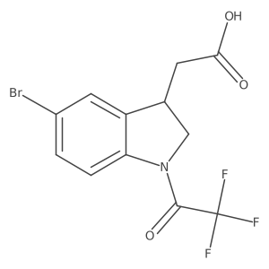 2-[5-bromo-1-(2,2,2-trifluoroacetyl)-2,3-dihydro-1H-indol-3-yl]acetic acid Structure