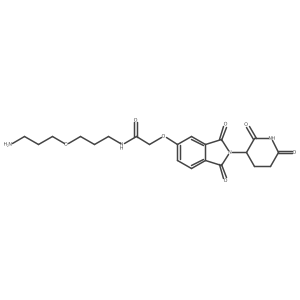 N-[3-(3-aminopropoxy)propyl]-2-[2-(2,6-dioxopiperidin-3-yl)-1,3-dioxoisoindol-5-yl]oxyacetamide结构式