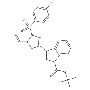 tert-Butyl (R)-3-(1-tosyl-5-vinyl-4,5-dihydro-1H-pyrazol-3-yl)-1H-indole-1-carboxylate结构式