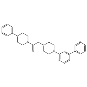 1-(4-Phenylpiperazin-1-yl)-2-{4-[4-(pyridin-3-yl)pyrimidin-2-yl]piperazin-1-yl}ethan-1-one Structure