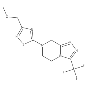 3-(methoxymethyl)-5-[3-(trifluoromethyl)-5H,6H,7H,8H-[1,2,4]triazolo[4,3-a]pyrazin-7-yl]-1,2,4-thiadiazole结构式