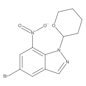 1H-Indazole, 5-bromo-7-nitro-1-(tetrahydro-2H-pyran-2-yl)-结构式