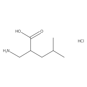 2-(Aminomethyl)-4-methylpentanoic acid hydrochloride结构式