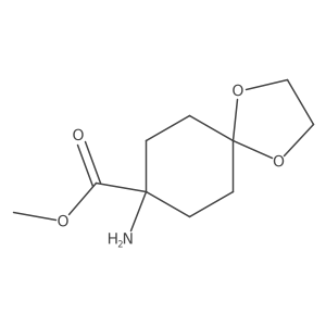 Methyl 8-amino-1,4-dioxaspiro[4.5]decane-8-carboxylate结构式