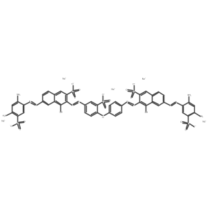 Pentasodium 6-[(2,4-diamino-5-sulfonatophenyl)diazenyl]-3-({4-[4-({7-[(2,4-diamino-5-sulfonatophenyl)diazenyl]-1-hydroxy-3-sulfonatonaphthalen-2-yl}diazenyl)anilino]-3-sulfonatophenyl}diazenyl)-4-hydroxynaphthalene-2-sulfonate Structure