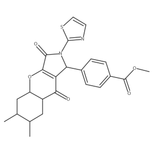 methyl 4-[6,7-dimethyl-3,9-dioxo-2-(1,3-thiazol-2-yl)-4a,5,6,7,8,8a-hexahydro-1H-chromeno[2,3-c]pyrrol-1-yl]benzoate结构式