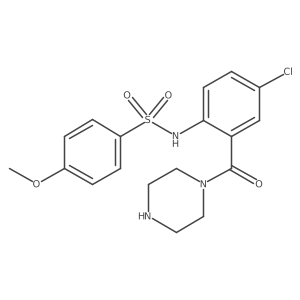 N-[4-Chloro-2-(1-piperazinylcarbonyl)phenyl]-4-methoxybenzenesulfonamide结构式