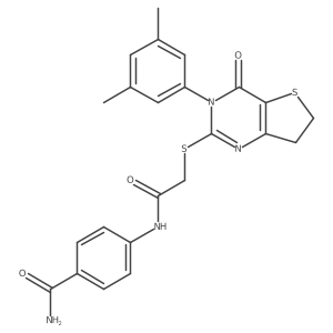 4-(2-{[3-(3,5-dimethylphenyl)-4-oxo-3H,4H,6H,7H-thieno[3,2-d]pyrimidin-2-yl]sulfanyl}acetamido)benzamide结构式