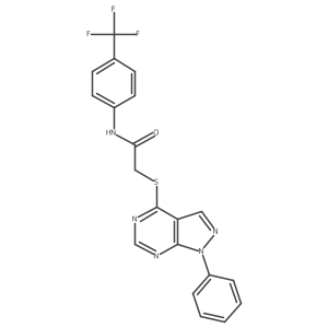 2-(1-phenylpyrazolo[3,4-d]pyrimidin-4-yl)sulfanyl-N-[4-(trifluoromethyl)phenyl]acetamide Structure