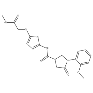 1-(2-methoxyphenyl)-N-(5-{[(methylcarbamoyl)methyl]sulfanyl}-1,3,4-thiadiazol-2-yl)-5-oxopyrrolidine-3-carboxamide Structure