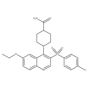 1-(3-((4-Chlorophenyl)sulfonyl)-6-ethoxyquinolin-4-yl)piperidine-4-carboxamide Structure