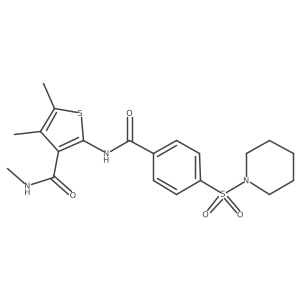 N,4,5-trimethyl-2-(4-(piperidin-1-ylsulfonyl)benzamido)thiophene-3-carboxamide结构式