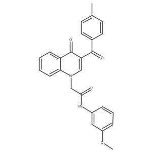 N-(3-methoxyphenyl)-2-(3-(4-methylbenzoyl)-4-oxoquinolin-1(4H)-yl)acetamide结构式
