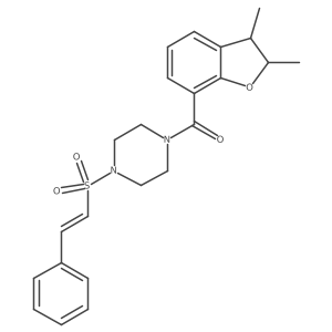1-(2,3-Dimethyl-2,3-dihydro-1-benzofuran-7-carbonyl)-4-(2-phenylethenesulfonyl)piperazine Structure