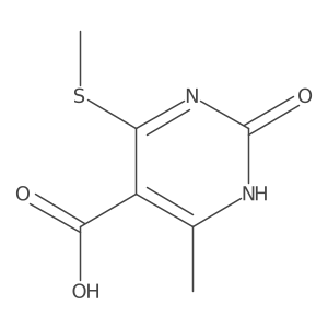 6-Methyl-4-(methylsulfanyl)-2-oxo-1,2-dihydropyrimidine-5-carboxylic acid结构式