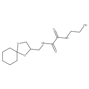 N1-(1,4-dioxaspiro[4.5]decan-2-ylmethyl)-N2-(2-hydroxyethyl)oxalamide结构式