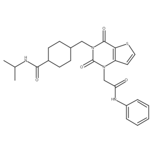 4-((2,4-dioxo-1-(2-oxo-2-(phenylamino)ethyl)-1,2-dihydrothieno[3,2-d]pyrimidin-3(4H)-yl)methyl)-N-isopropylcyclohexanecarboxamide Structure