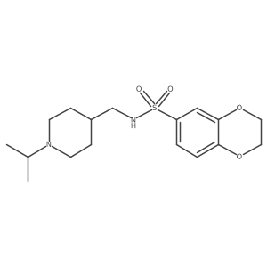 N-((1-isopropylpiperidin-4-yl)methyl)-2,3-dihydrobenzo[b][1,4]dioxine-6-sulfonamide结构式