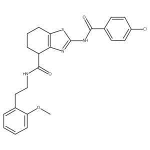 2-(4-chlorobenzamido)-N-(2-methoxyphenethyl)-4,5,6,7-tetrahydrobenzo[d]thiazole-4-carboxamide结构式