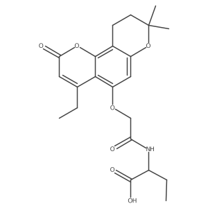 2-({[(4-ethyl-8,8-dimethyl-2-oxo-9,10-dihydro-2H,8H-pyrano[2,3-f]chromen-5-yl)oxy]acetyl}amino)butanoic acid Structure