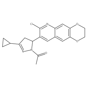 1-(5-(7-chloro-2,3-dihydro-[1,4]dioxino[2,3-g]quinolin-8-yl)-3-cyclopropyl-4,5-dihydro-1H-pyrazol-1-yl)ethanone Structure