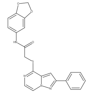 N-(2H-1,3-Benzodioxol-5-YL)-2-({2-phenylpyrazolo[1,5-A]pyrazin-4-YL}sulfanyl)acetamide结构式