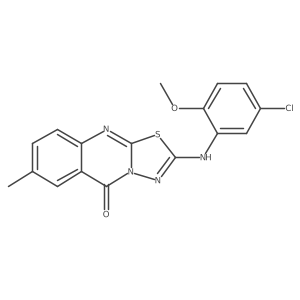 2-[(5-chloro-2-methoxyphenyl)amino]-7-methyl-5H-[1,3,4]thiadiazolo[2,3-b]quinazolin-5-one结构式