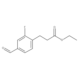 Ethyl 2-fluoro-4-formylphenylpropanoate结构式