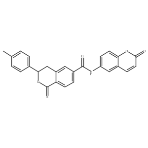 3-(4-methylphenyl)-1-oxo-N-(2-oxo-2H-chromen-6-yl)-3,4-dihydro-1H-isochromene-6-carboxamide Structure