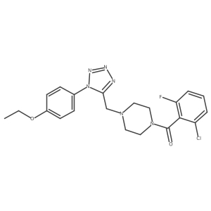 (2-chloro-6-fluorophenyl)(4-((1-(4-ethoxyphenyl)-1H-tetrazol-5-yl)methyl)piperazin-1-yl)methanone结构式