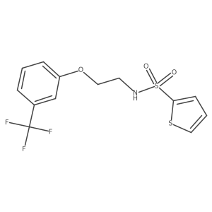 O=S(=O)(NCCOc1cccc(C(F)(F)F)c1)c1cccs1结构式