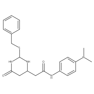 2-(2-benzylsulfanyl-6-oxo-1,3-diazinan-4-yl)-N-[4-(dimethylamino)phenyl]acetamide结构式