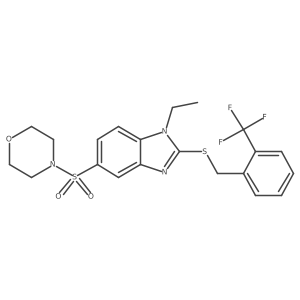 1-Ethyl-5-(4-morpholinylsulfonyl)-2-[[[2-(trifluoromethyl)phenyl]methyl]thio]-1H-benzimidazole结构式