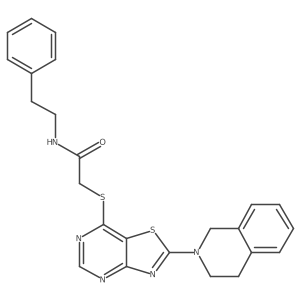 2-((2-(3,4-dihydroisoquinolin-2(1H)-yl)thiazolo[4,5-d]pyrimidin-7-yl)thio)-N-phenethylacetamide结构式