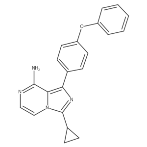 3-Cyclopropyl-1-(4-phenoxyphenyl)-imidazo[1,5-a]pyrazin-8-ylamine结构式
