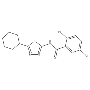 3,6-dichloro-N-(5-cyclohexyl-1,3,4-thiadiazol-2-yl)pyridine-2-carboxamide Structure