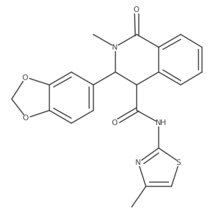 3-(1,3-benzodioxol-5-yl)-2-methyl-N-[(2Z)-4-methyl-1,3-thiazol-2(3H)-ylidene]-1-oxo-1,2,3,4-tetrahydroisoquinoline-4-carboxamide Structure