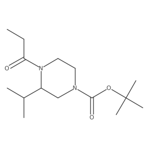 tert-butyl (3S)-3-isopropyl-4-propanoyl-piperazine-1-carboxylate结构式