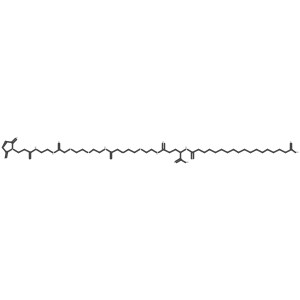 17-((S)-1-carboxy-3-{2-[2-({2-[2-({2-[3-(2,5-dioxo-2,5-dihydropyrrol-1-yl)propionyl-amino]ethylcarbamoyl}methoxy)ethoxy]ethylcarbamoyl}methoxy)ethoxy]ethylcarbamoyl}propyl-carbamoyl)heptadecanoic acid结构式