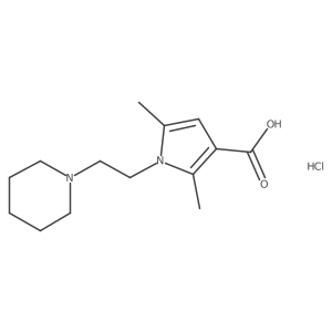 2,5-Dimethyl-1-(2-piperidin-1-ylethyl)-1H-pyrrole-3-carboxylic acid hydrochloride结构式