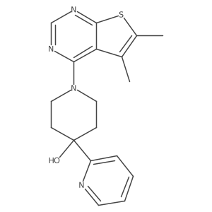 1-(5,6-Dimethylthieno[2,3-d]pyrimidin-4-yl)-4-pyridin-2-ylpiperidin-4-ol结构式