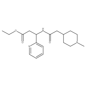 Ethyl 3-(2-(1-methylpiperidin-4-yl)acetamido)-3-(pyridin-2-yl)propanoate结构式