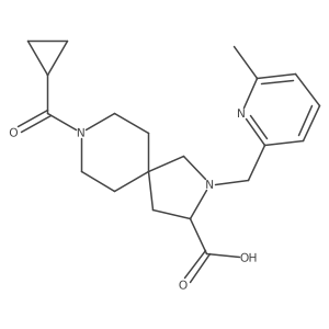 8-(Cyclopropylcarbonyl)-2-[(6-methyl-2-pyridinyl)methyl]-2,8-diazaspiro[4.5]decane-3-carboxylic acid结构式