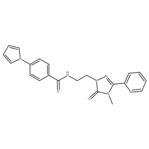N-[2-[4-methyl-5-oxo-3-(2-pyridyl)-1,2,4-triazol-1-yl]ethyl]-4-pyrrol-1-yl-benzamide结构式