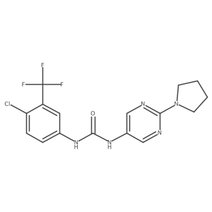1-(4-Chloro-3-(trifluoromethyl)phenyl)-3-(2-(pyrrolidin-1-yl)pyrimidin-5-yl)urea Structure