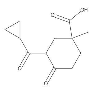 3-(Cyclopropanecarbonyl)-1-methyl-4-oxocyclohexane-1-carboxylic acid结构式