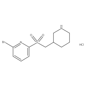 2-Bromo-6-((piperidin-3-ylmethyl)sulfonyl)pyridine hydrochloride Structure