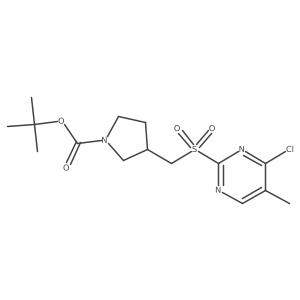 tert-Butyl 3-(((4-chloro-5-methylpyrimidin-2-yl)sulfonyl)methyl)pyrrolidine-1-carboxylate结构式